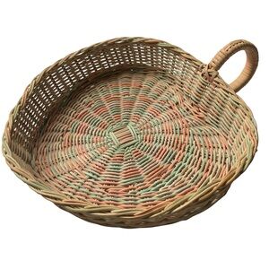 Handwoven Multicolor Rattan Heart Shaped Basket